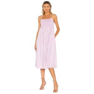 NWT S/W/F Resurrection Midi Dress Womens XS Purple Smocked Sleeveless Tiered NEW